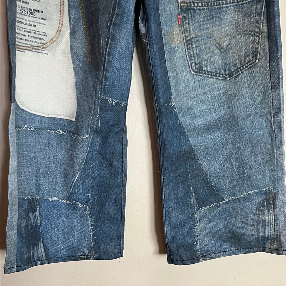 Women’s Blue Patchwork Jeans - Picture 4 of 13